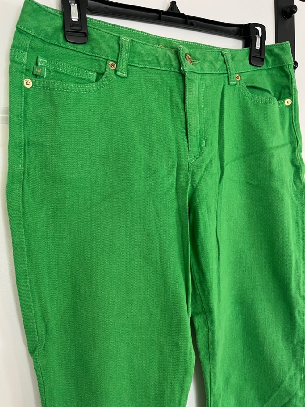 Michael Kors Green Skinny Jeans Womens Sz 8 Mid Rise Designer Pants